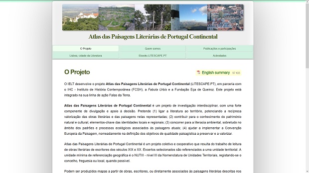 Fig. 2: Atlas of Literary Landscapes of Mainland Portugal (01.09.2014)