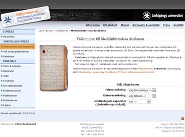 Medical History Database hosted by Linköping University
